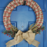 Burlap and Plaid Christmas Wreath