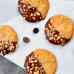 Chocolate Dipped Toffee Walnut Cookies