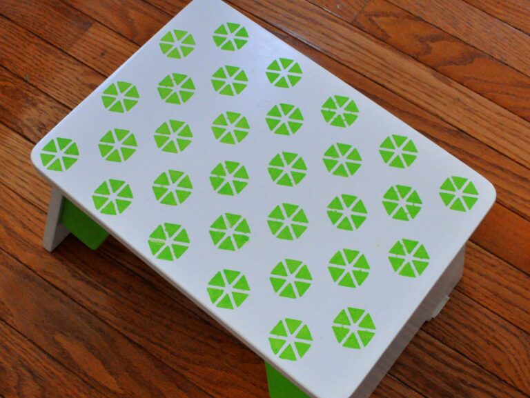 Handmade Charlotte Stencils – A Stenciled Step Stool