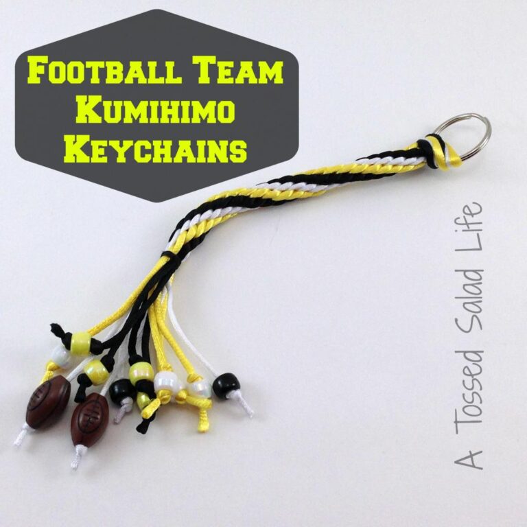 Football Kumihimo Keychain