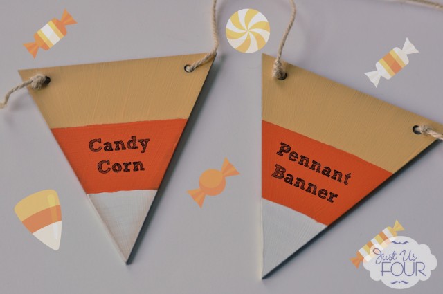 Candy Corn Pennant banner with Treats_wm