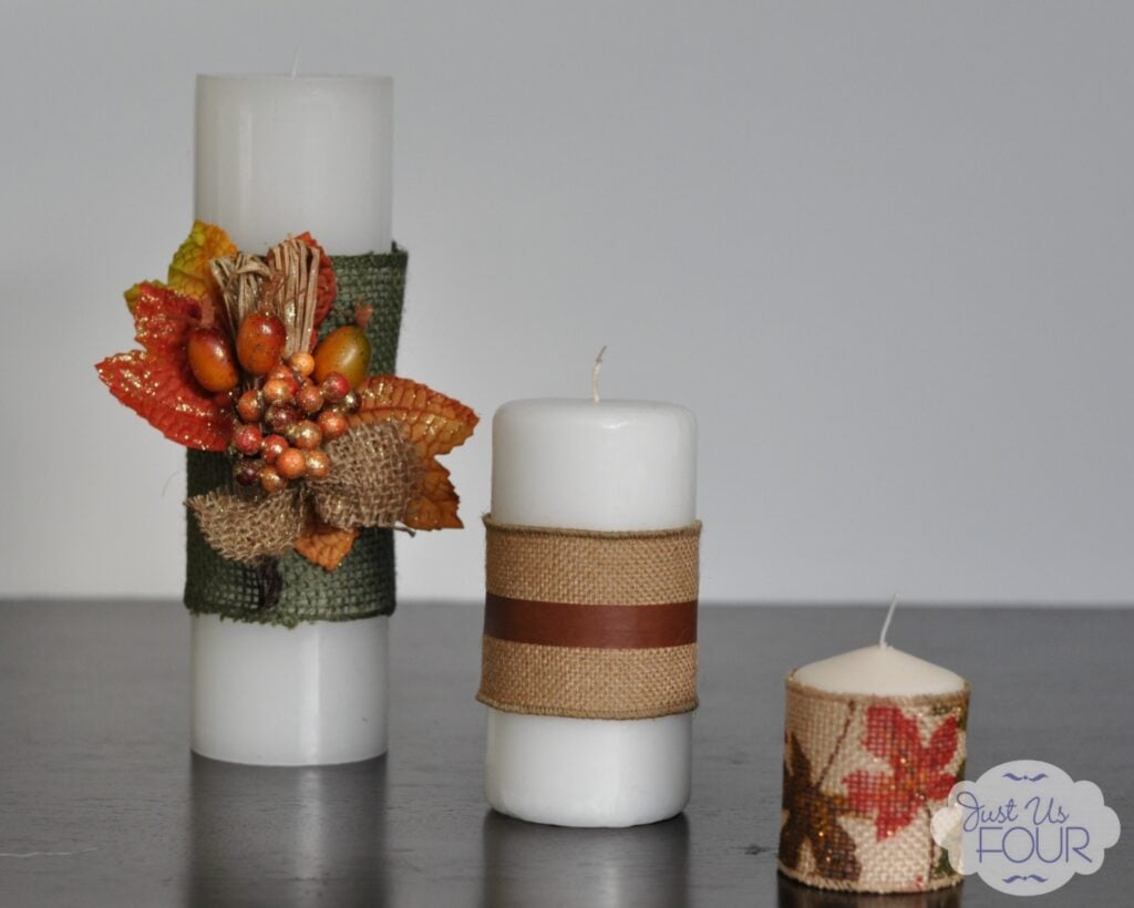 Burlap Wrapped Candles Wide View_wm