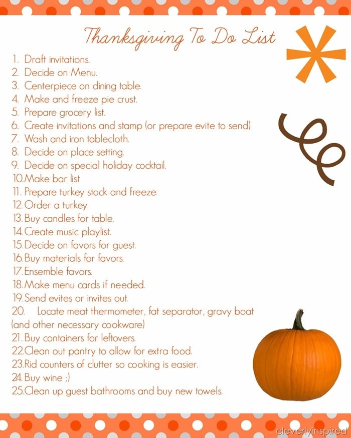 Cleverly Inspired - Thanksgiving To Do List