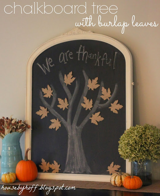 House by Hoff - Chalkboard Tree with Burlap Leaves