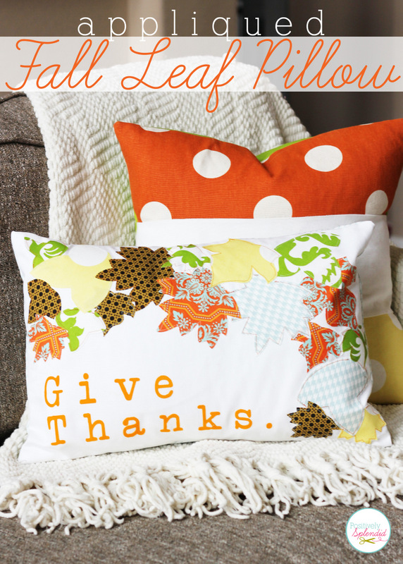 Positvely Splendid - Applique Give Thanks Pillow