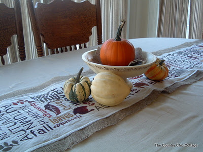 The Country Chic Cottage - Subway Art Burlap Table Runner