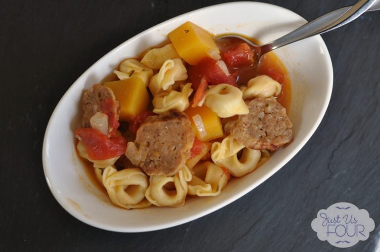 Spicy Sausage and Tortellini Soup #soup #recipes #pasta