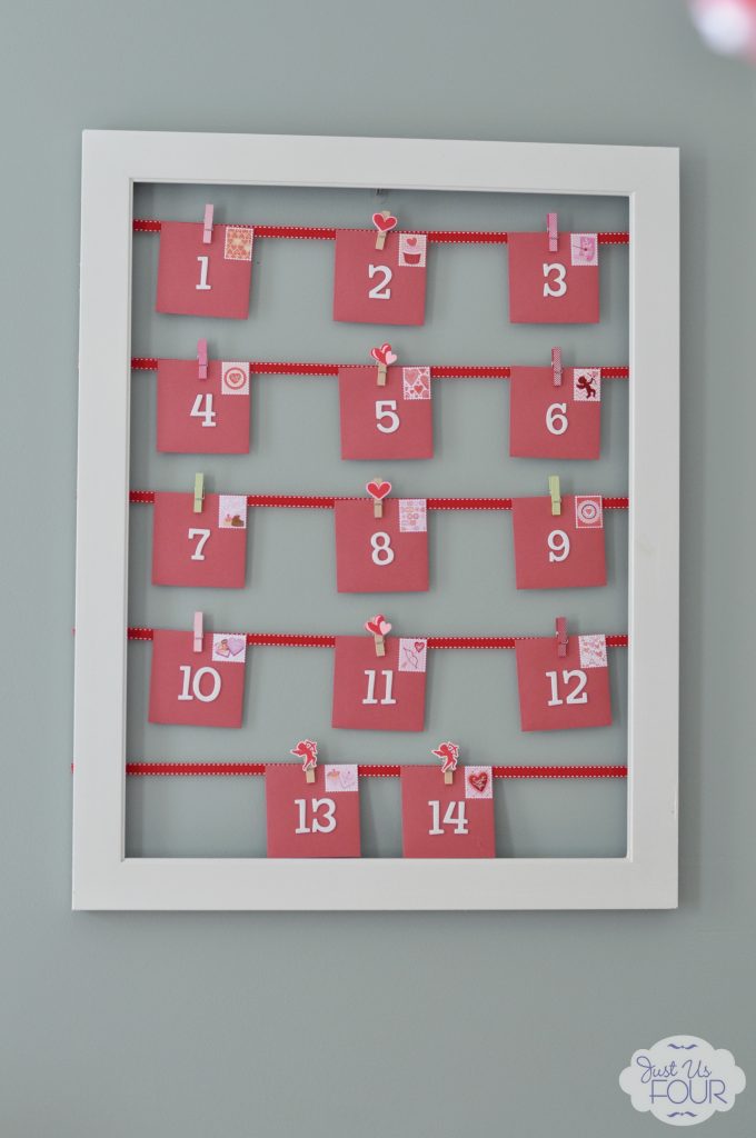 Valentine's Day Countdown Calendar #crafts #valentinesday JustUsFourBlog.com