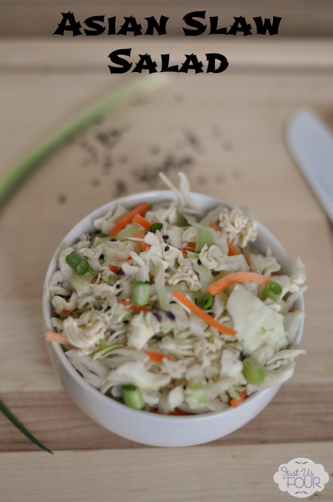 Oh my gosh...this Asian Slaw Salad looks amazing! The recipe is so easy too. #recipe #salad #picnicfood
