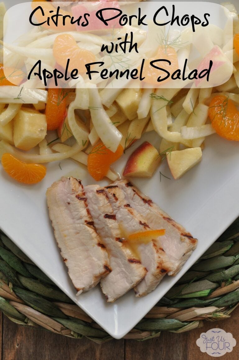 Citrus Pork Chops with Apple, Orange and Fennel Salad #creativebias #recipe #spon
