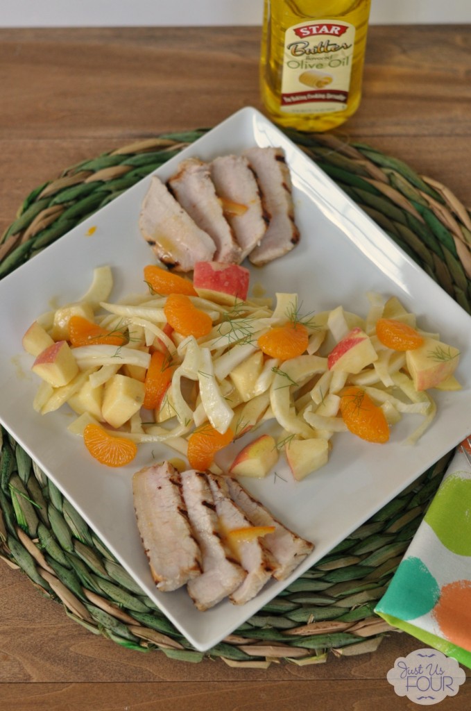 Citrus Pork Chops with Apple, Orange and Fennel Salad #creativebias #recipe #spon