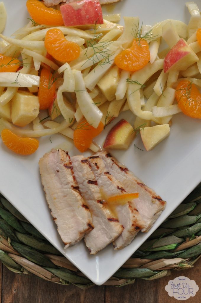 Citrus Pork Chops with Apple, Orange and Fennel Salad #creativebias #recipe #spon