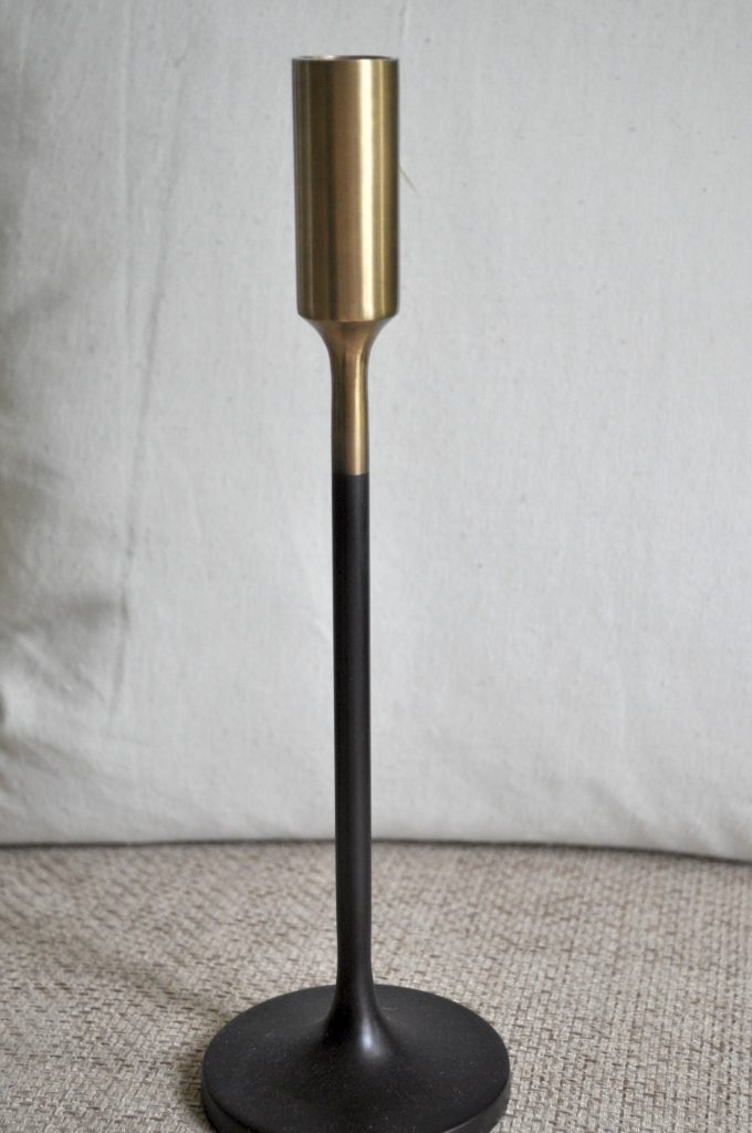 taper black and gold candle holder