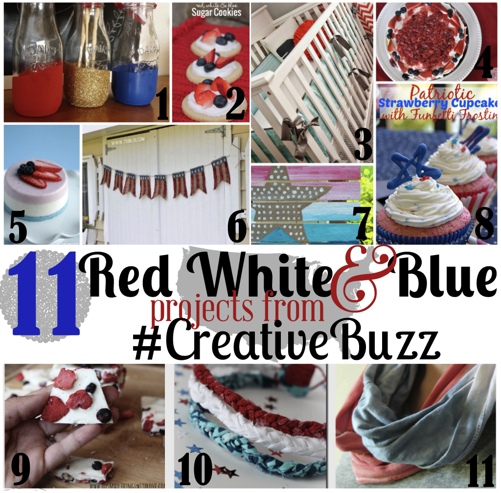 So many great red, white and blue crafts and recipes! #CreativeBuzz