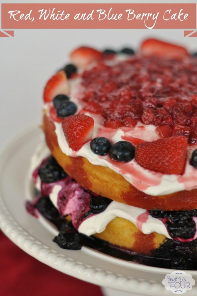 Red, White and Blue Berry Cake