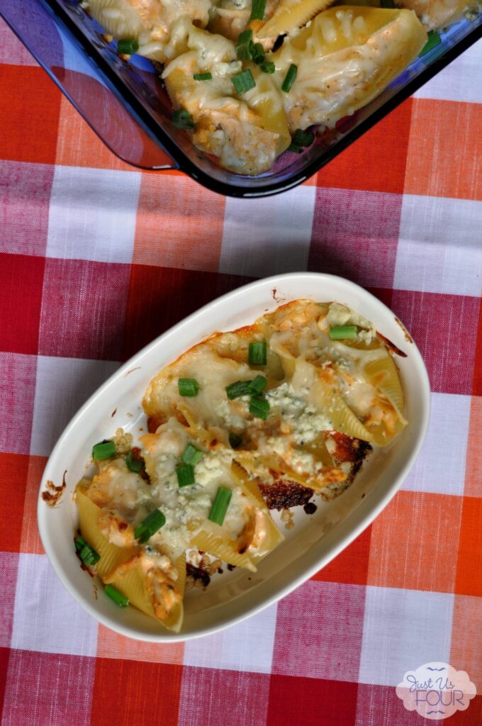 Freezer friendly and delicious - Buffalo Chicken Stuffed Shells #shannahstestkitchen #recipes