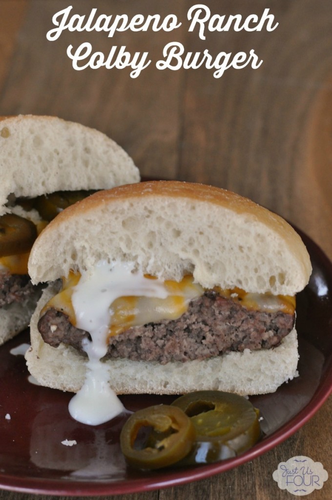Recipes for the Grill - 12 - Just Us Four - Jalapeno Ranch Colby Burger