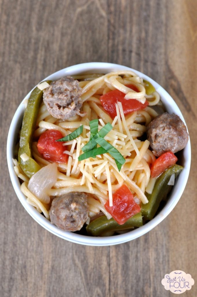 Now I don't have to spend a ton of time in the kitchen to make a yummy dinner. This sausage and pepper one pot pasta is perfect for our family.