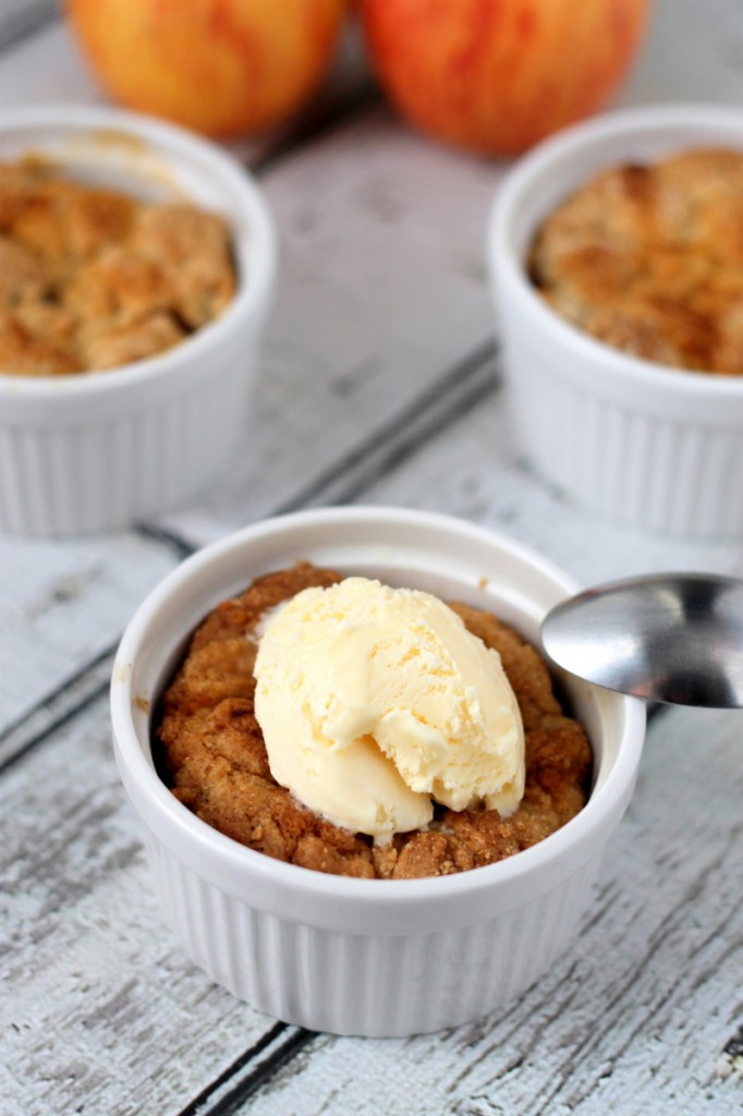 THE BEST apple cobbler recipe ever. Plus, it is individually sized so it is perfect for parites.