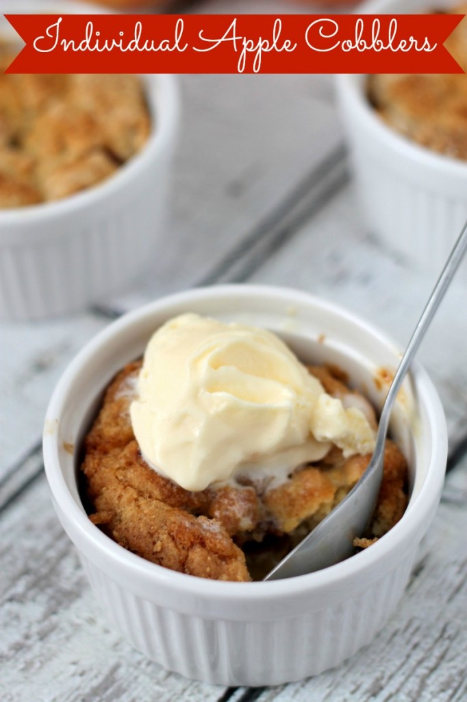 Apple cobbler made to the perfect size for one person. This is the best dinner party option for fall.