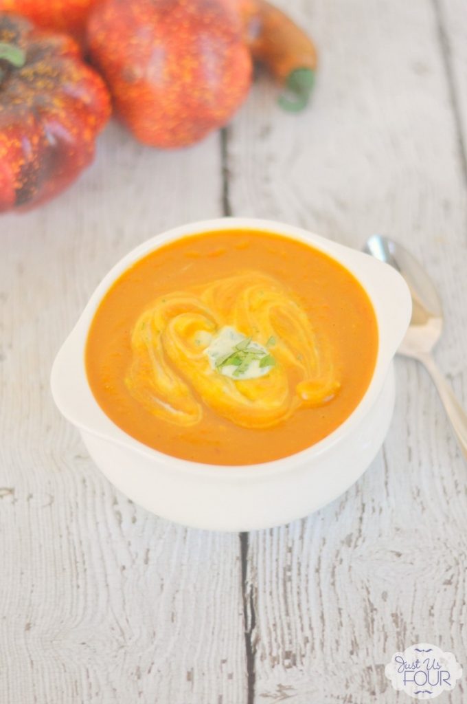 I love soup in the fall and winter! This pumpkin soup is amazing and I make it over and over!