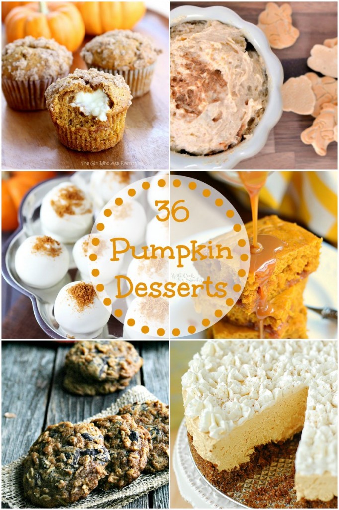 36 Amazing Pumpkin Dessert Recipes - I have to try all of these!