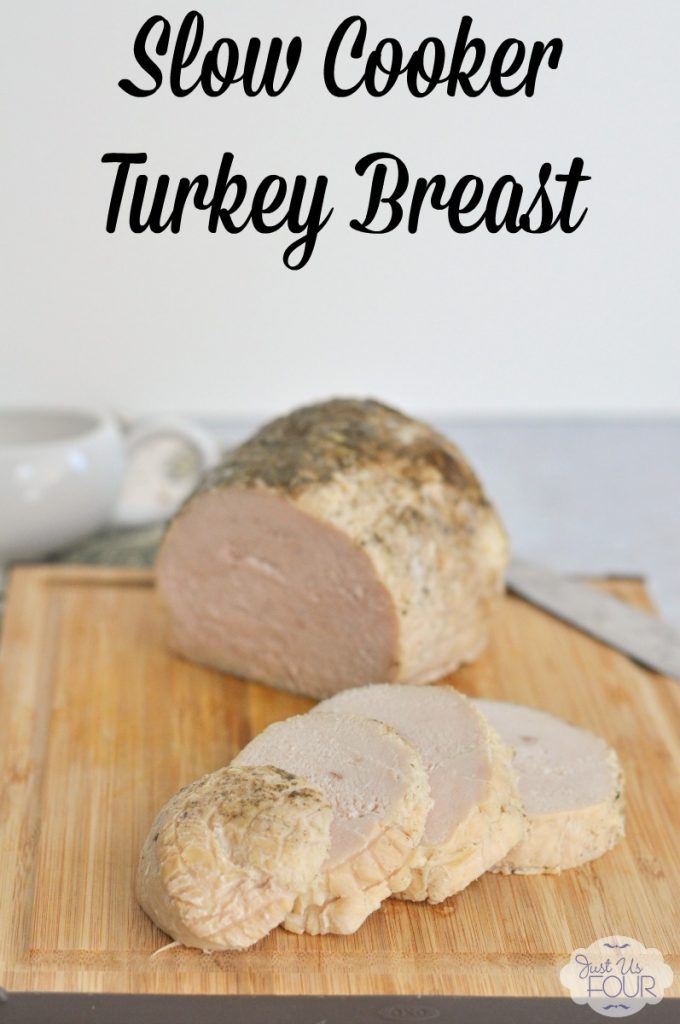 A perfectly cooked turkey breast in the slow cooker! So easy and perfect for the holidays.