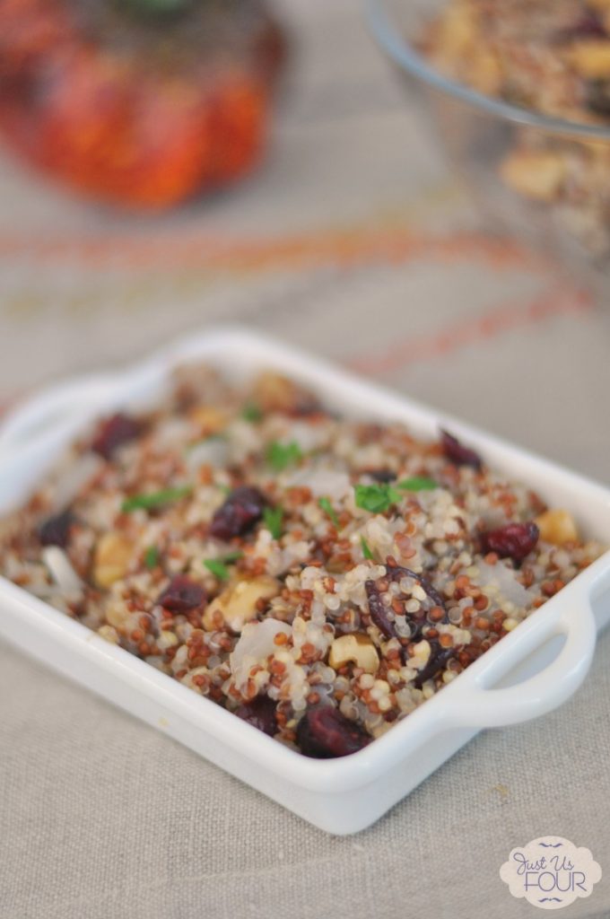 Skip the regular bread stuffing this year and make cranberry walnut quinoa stuffing instead.