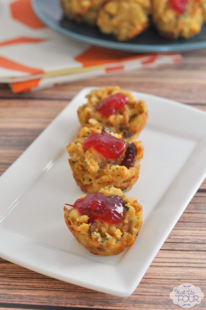 Mini stuffing muffins make the perfect Thanksgiving recipe. They are one bite too which makes them easy to eat.