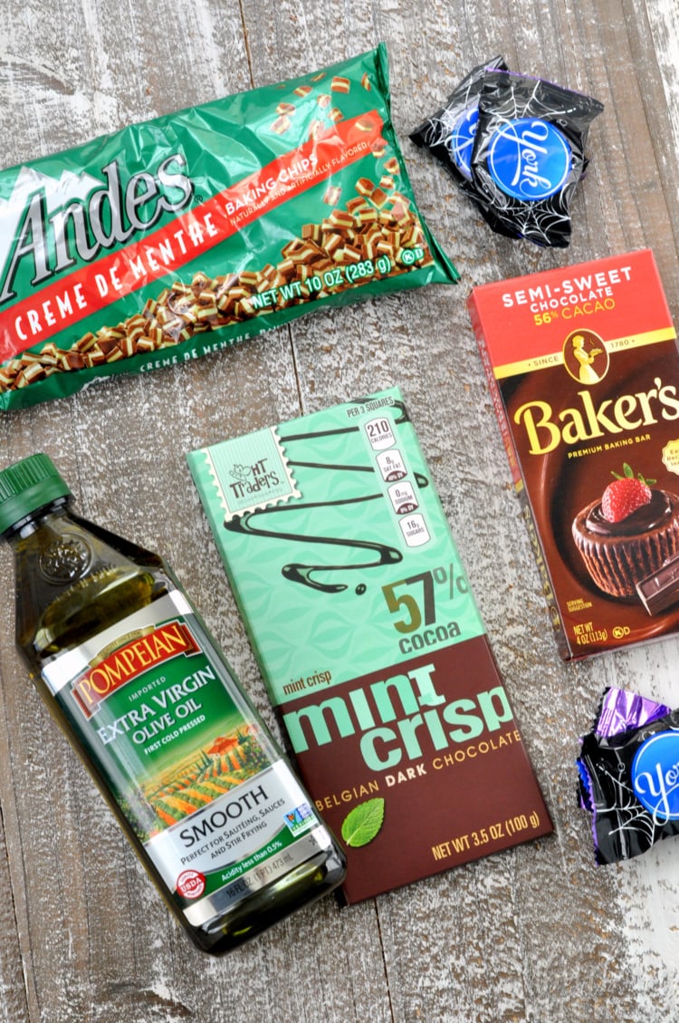 Ingredients for mint chocolate brownies