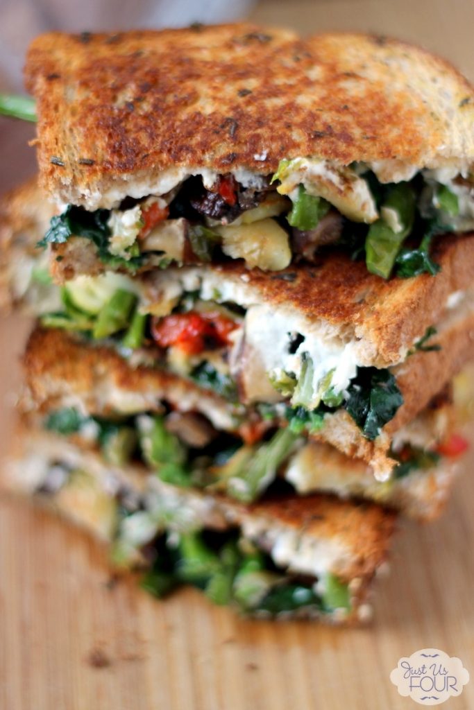 Roasted Veggie and Goat Cheese Grilled Cheese