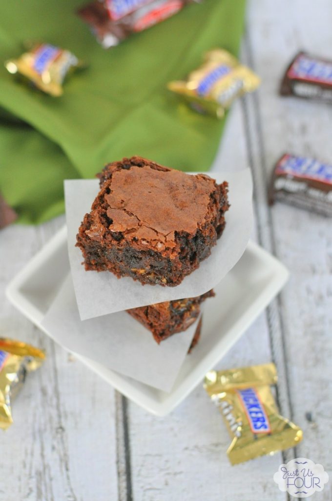 OMG! These double chocolate Snickers brownies are to die for.