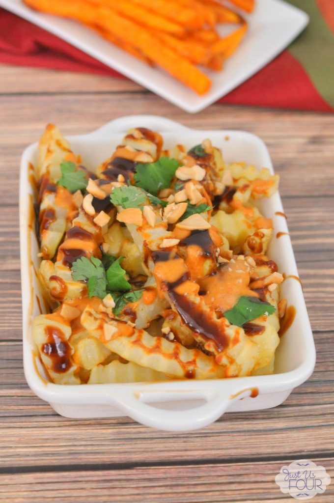 Yummy Pad Thai flavored French fries. Perfect for game day!