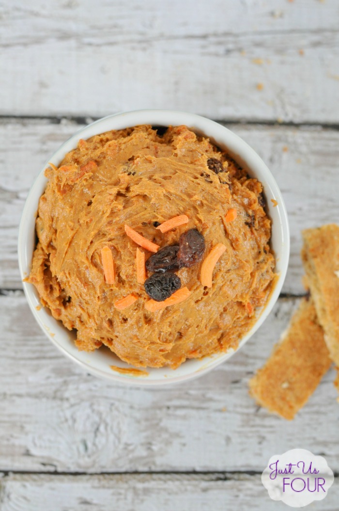We love carrot cake but I don't usually have time to bake! This carrot cake dip only takes three ingredients and almost no time to make!