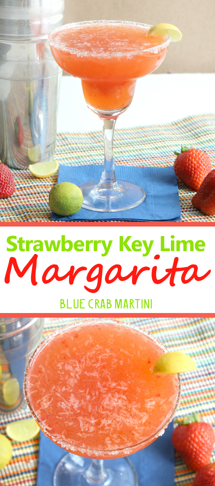 Refreshing Strawberry Key Lime Margarita | Blue Crab Martini