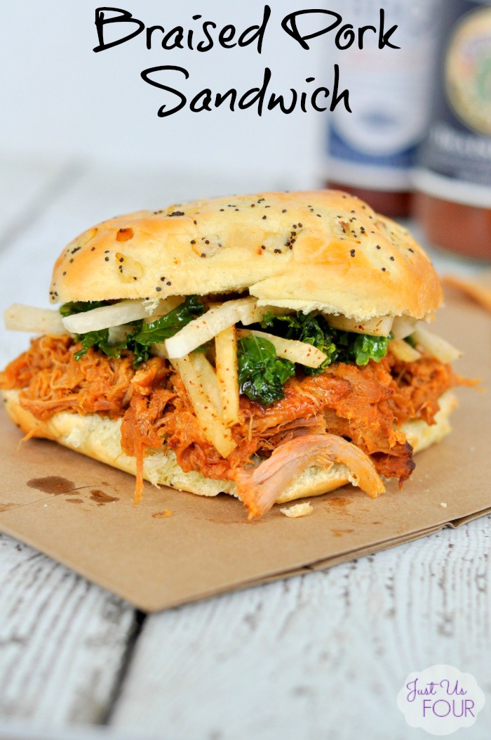 Braised Pork Sandwich with Jicama Kale Slaw