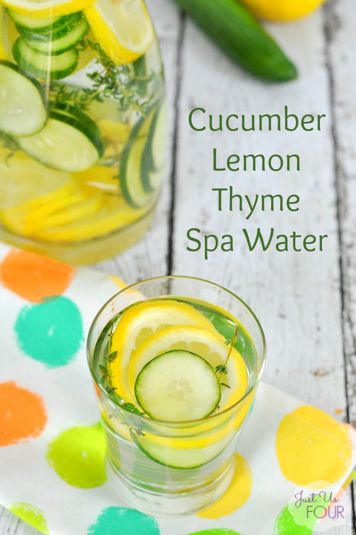 Up your water intake with this delicious and refreshing cucumber lemon thyme spa water!