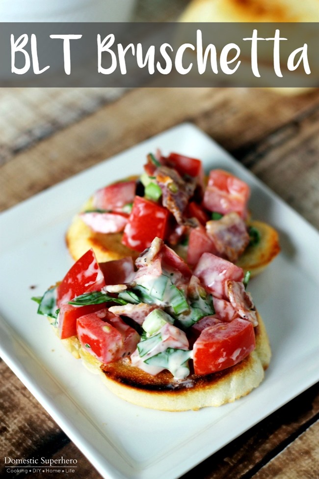 Creamy BLT Bruschetta - only a handful of fresh ingredients and seriously delicious!