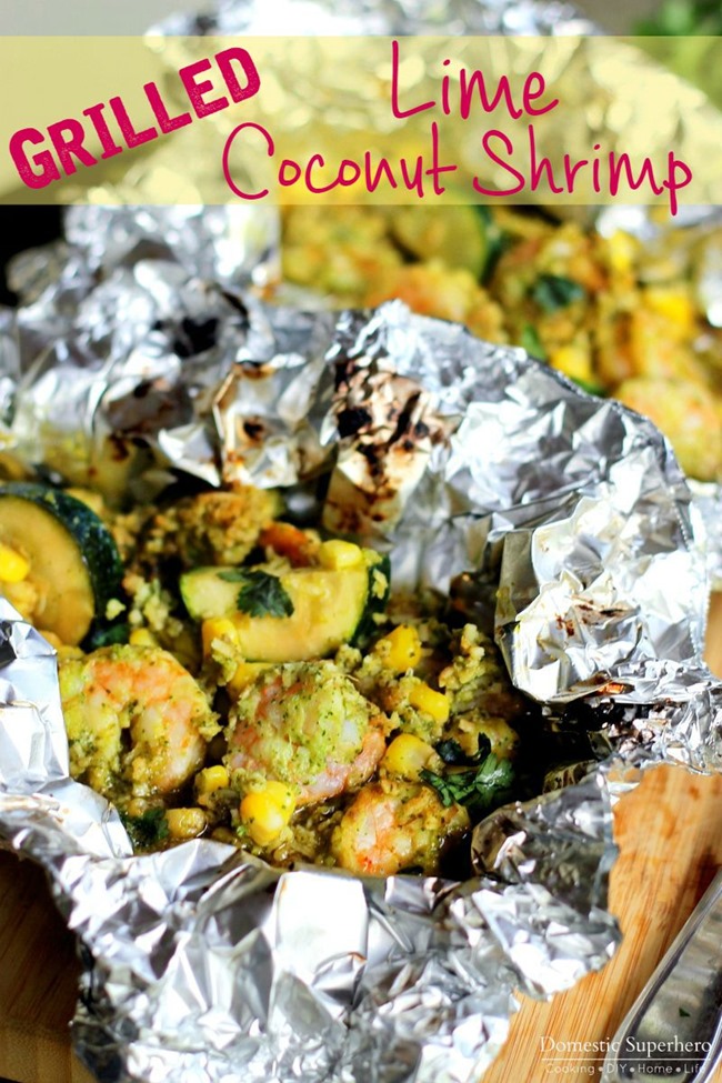 These Grilled Lime Coconut Shrimp Foil Packs are easy, healthy, and out of this world delicious! Fire up your grill and get ready!