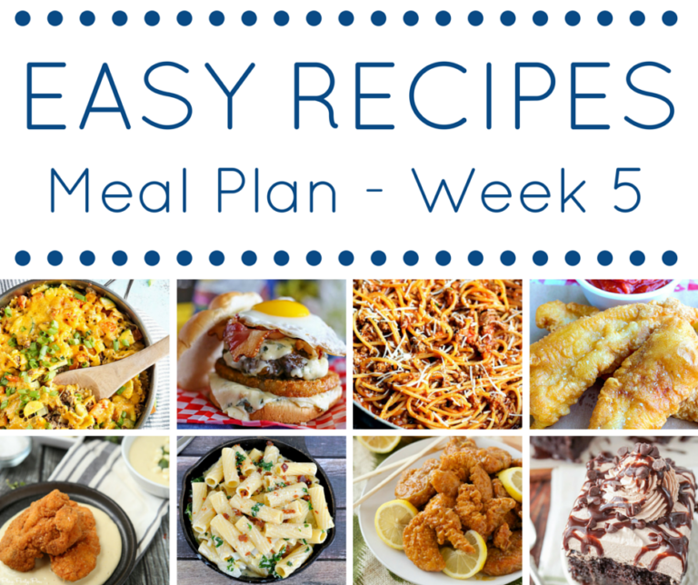 Let this Easy Dinner Recipes Meal Plan make life easier with 8 great recipes planned out ahead of time for easy shopping and delicious dinners (and dessert)!