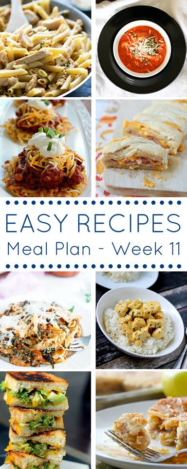 A meal plan full of easy dinner recipes makes getting on the table each night so simple. 