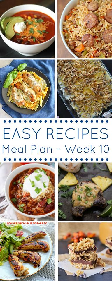 A meal plan full of easy dinner recipes!