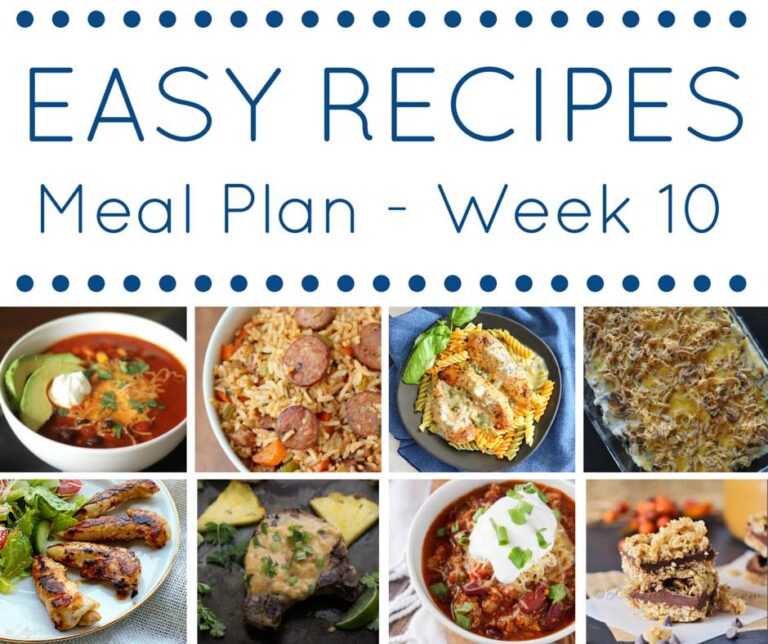 A great meal plan full of easy dinner recipes.