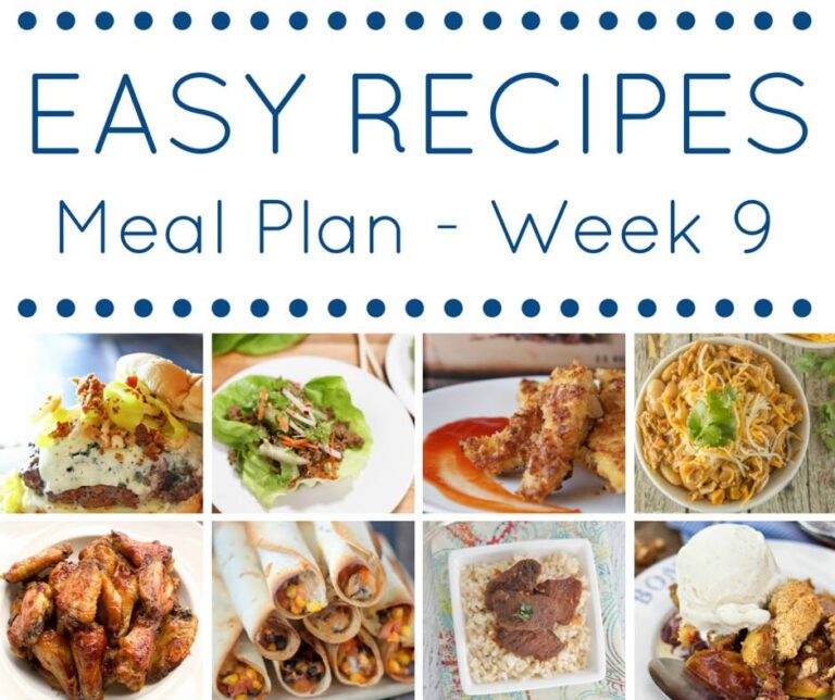 Quick and easy recipes all put together in an easy meal plan for you!
