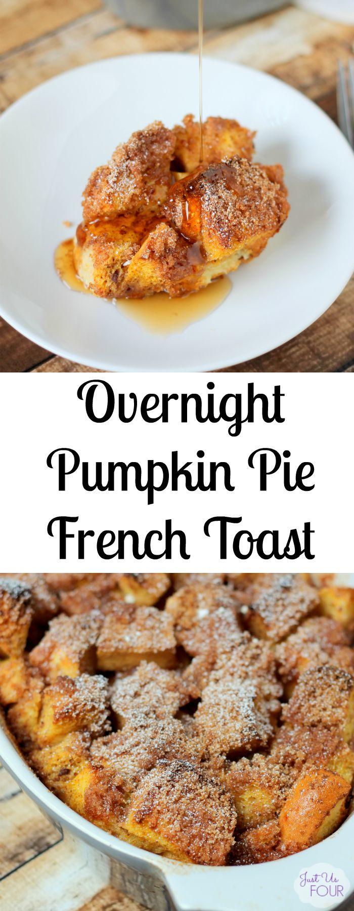 This overnight pumpkin pie french toast is the perfect fall breakfast! Do a little prep the night before and then wake up to a breakfast that is amazingly delicious and filled with pumpkin flavor.