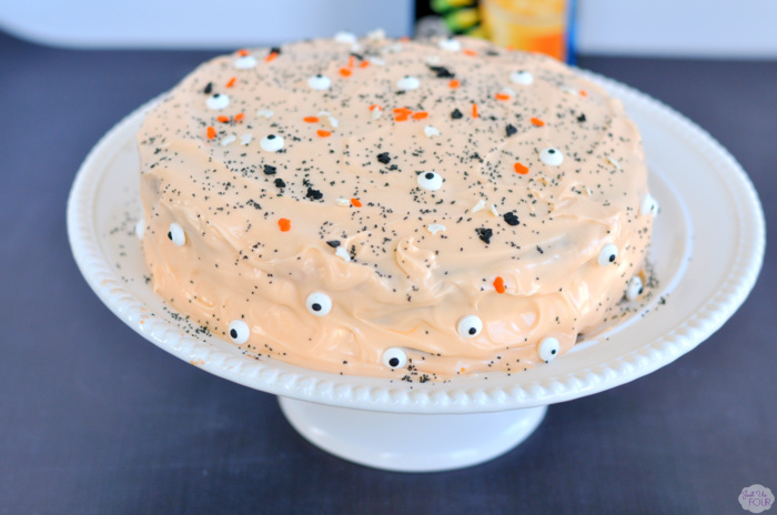 Halloween Orange Cream Poke Cake