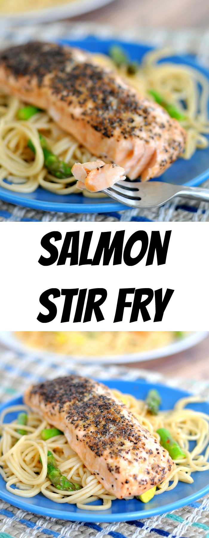 Peppered Salmon Stir Fry makes a quick, easy and delicious weeknight meal! 