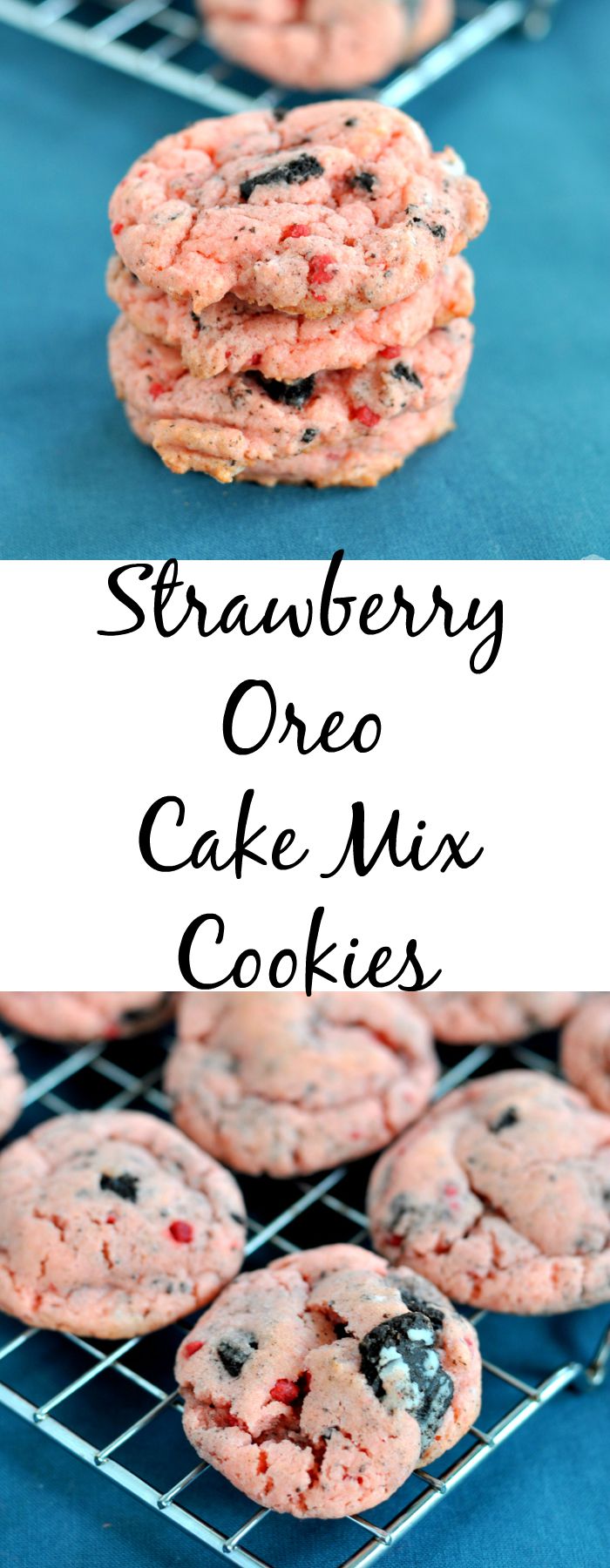 4 ingredients and 15 minutes is all you need to make strawberry Oreo cake mix cookies!