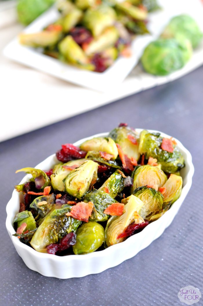 Maple bacon Brussels sprouts are the perfect side dish for Thanksgiving...or any day.