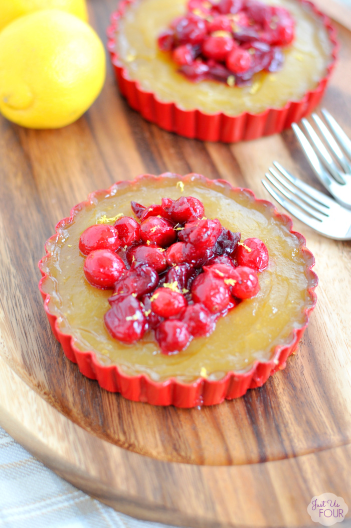 Cranberry Lemon Tarts are a great holiday dessert that can easily be made ahead of time!